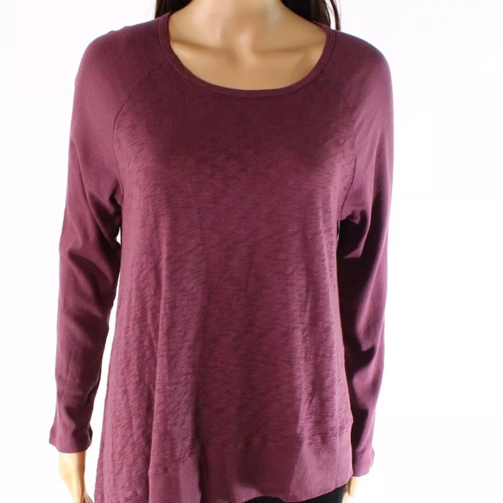 Allen Allen Women’s Asymmetric Burnout Knit Top